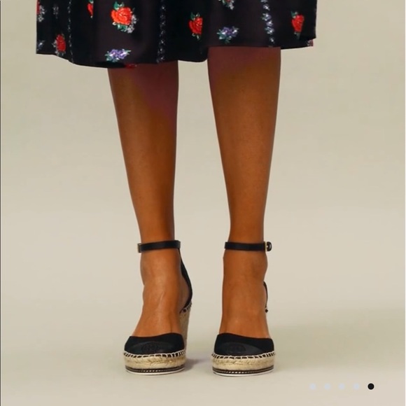 TORY BURCH COLOR-BLOCK ESPADRILLE WEDGE - Picture 3 of 8